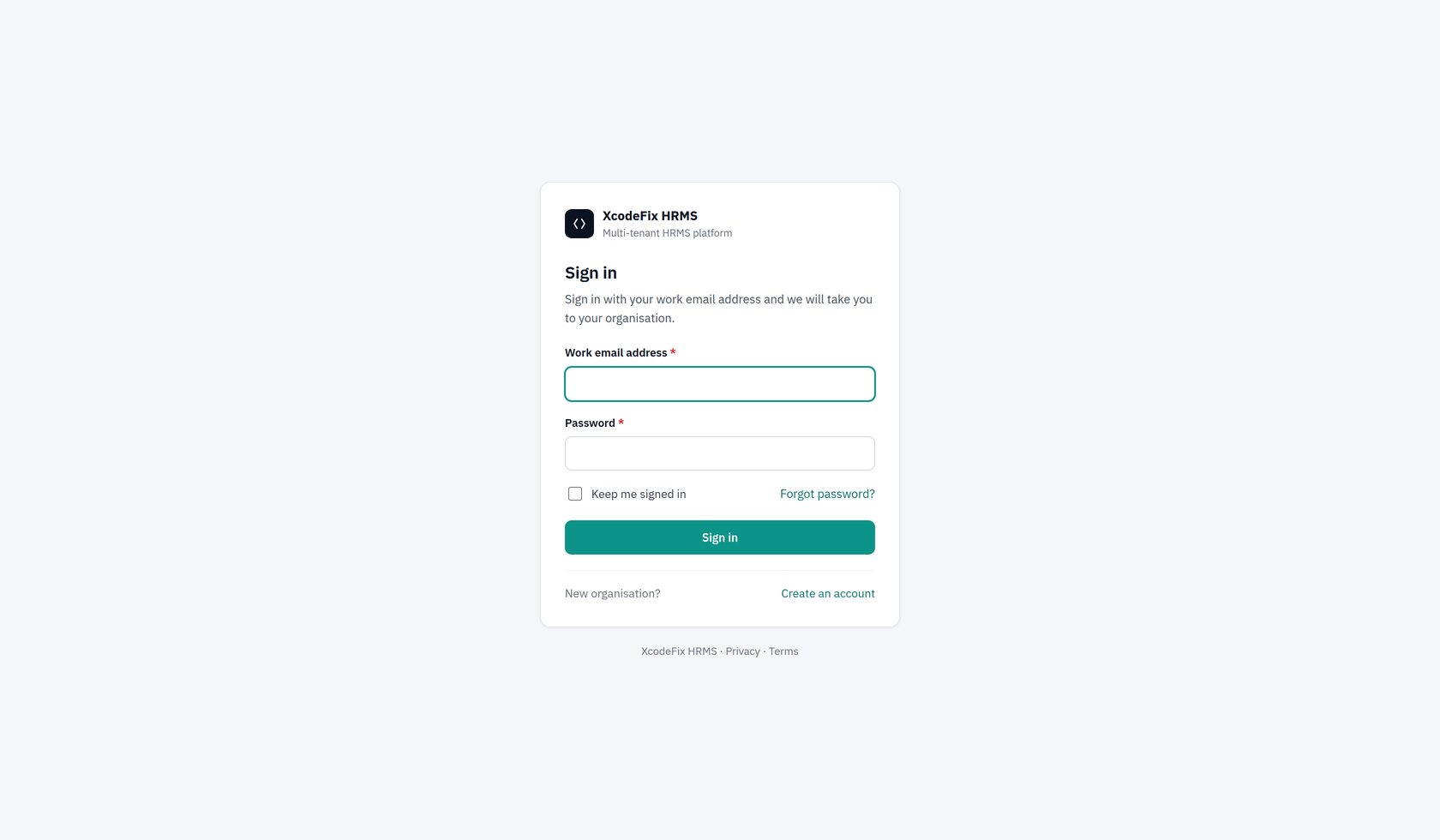 Sign-in screen